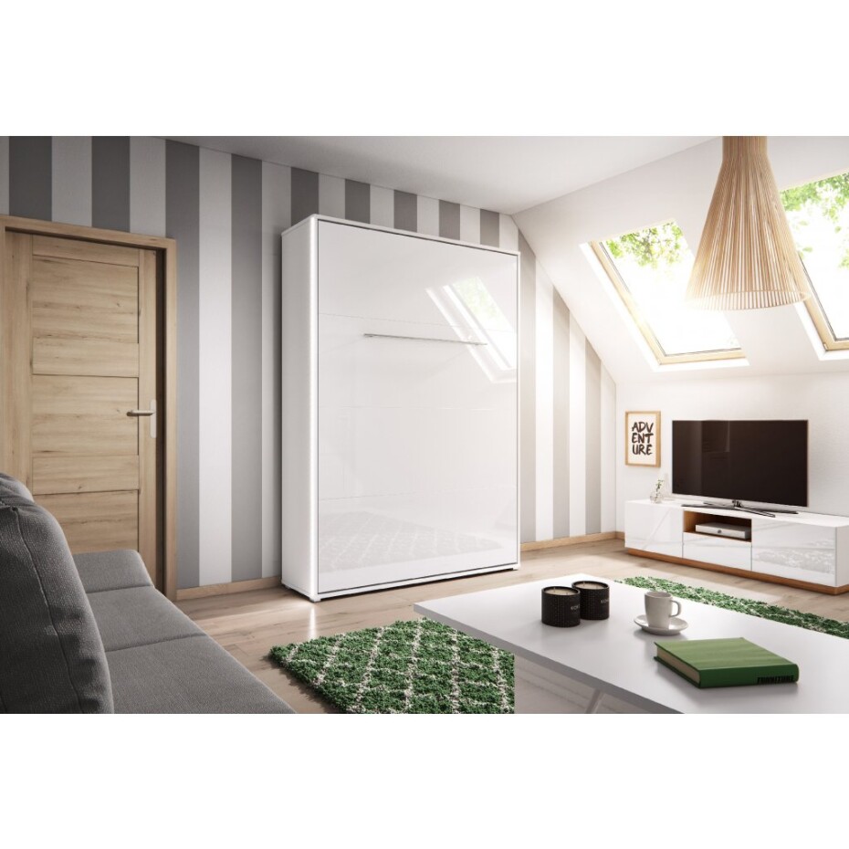 Dig-net nábytek Sklápěcí postel Lenart Concept PRO CP-02 | 120 x 200 cm Barva: CP-02p bílý lesk / bílá - main (3)