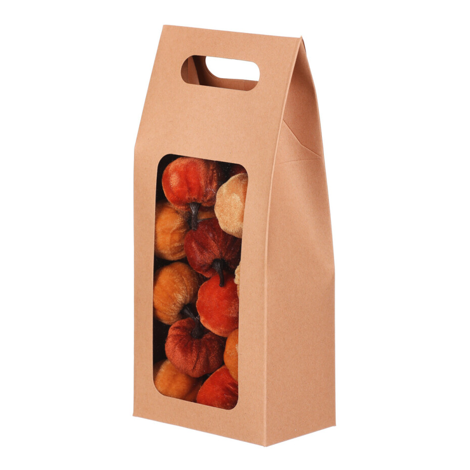 Dýně potažená látkou mix oranžová, plast, 24 ks. pr. 4 cm - main (1)