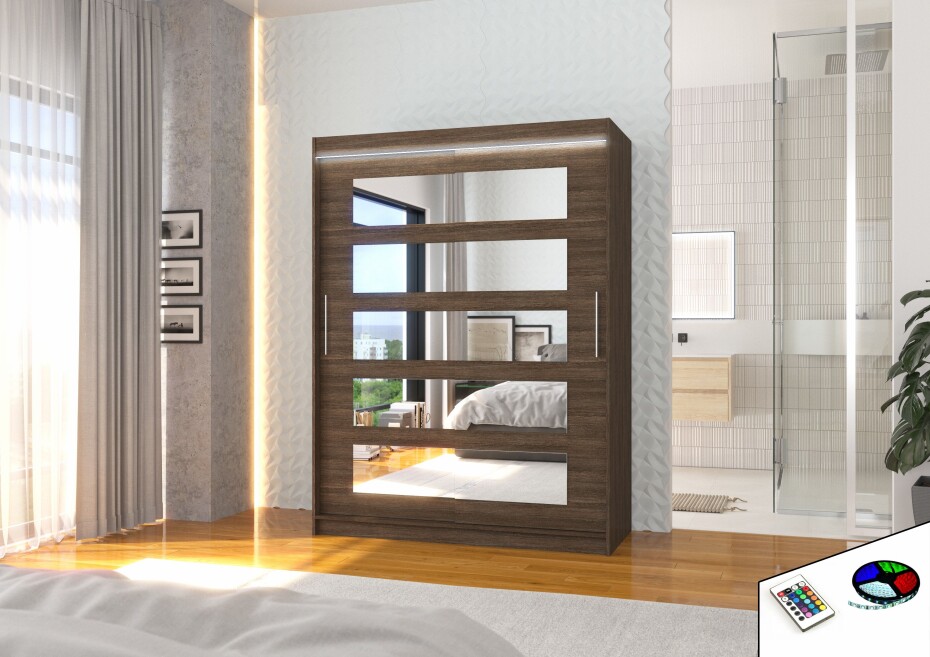 ArtAdrk Šatní skříň MURANI | 150 cm Barva: Čokoládová - main (7)