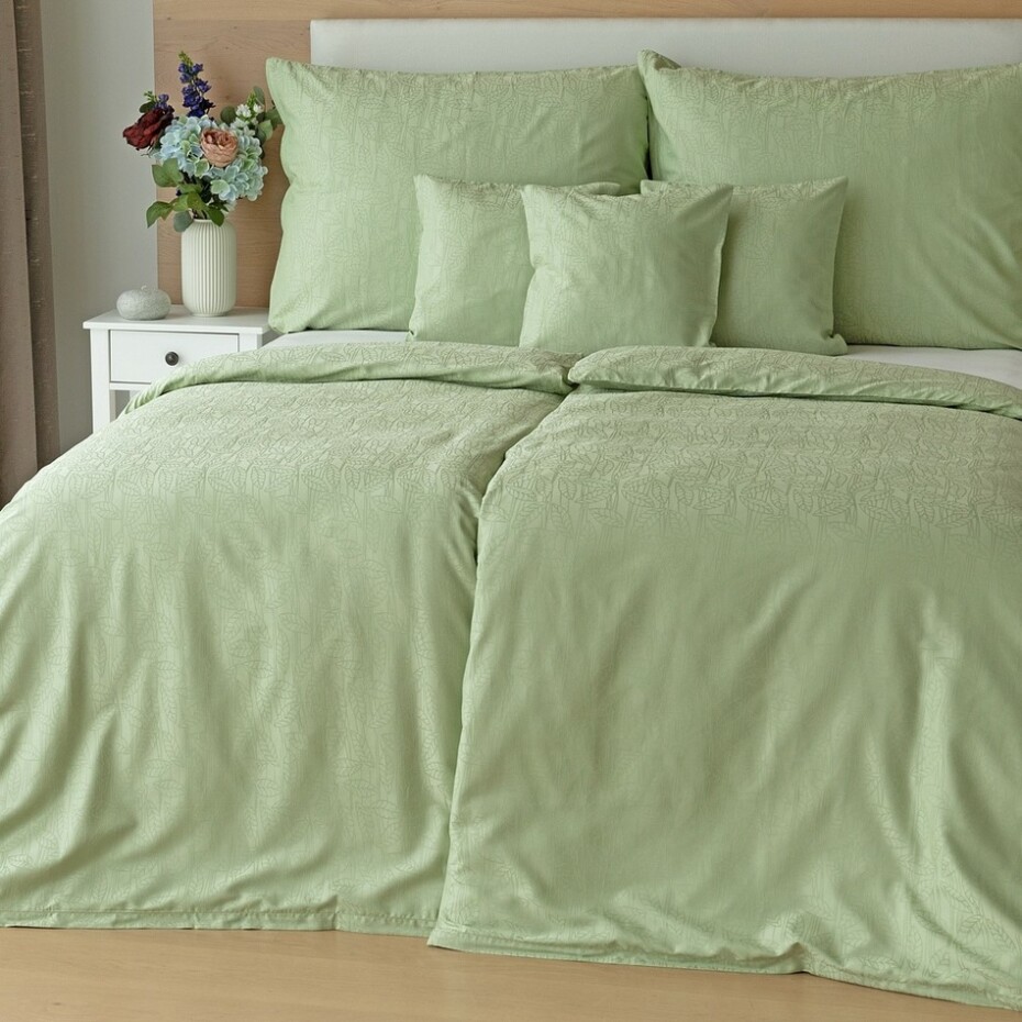 Matějovský Povlečení z bambusového damašku Sofie Light Green, 140 x 220 cm, 70 x 90 cm - main (0)