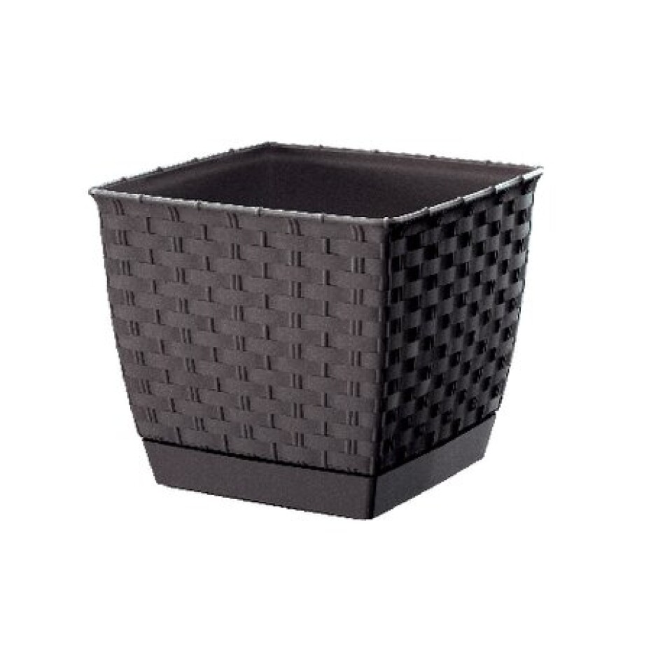 květináč RATOLLA SQUARE 25x25x22cm HN tm. (440U) s miskou - main (0)
