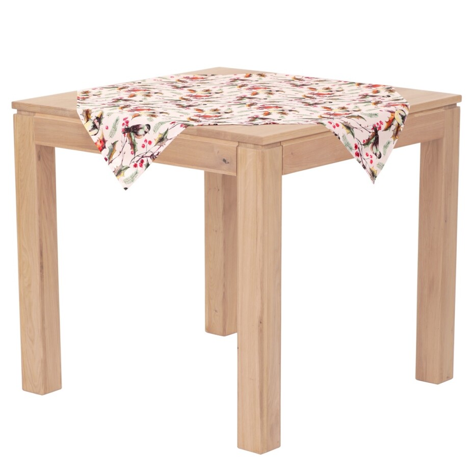 Ubrus s vánočním motivem - ptáčkové, 80x80 cm,100 % polyester. - main (1)