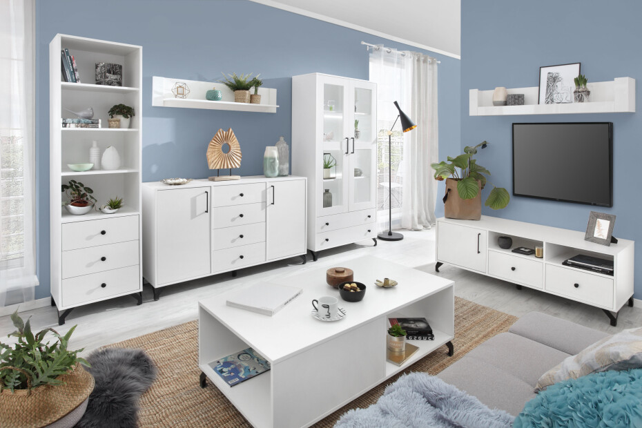 Meblar Vitrína BERGEN BE3 L/P Provedení: LED osvětlení - main (10)