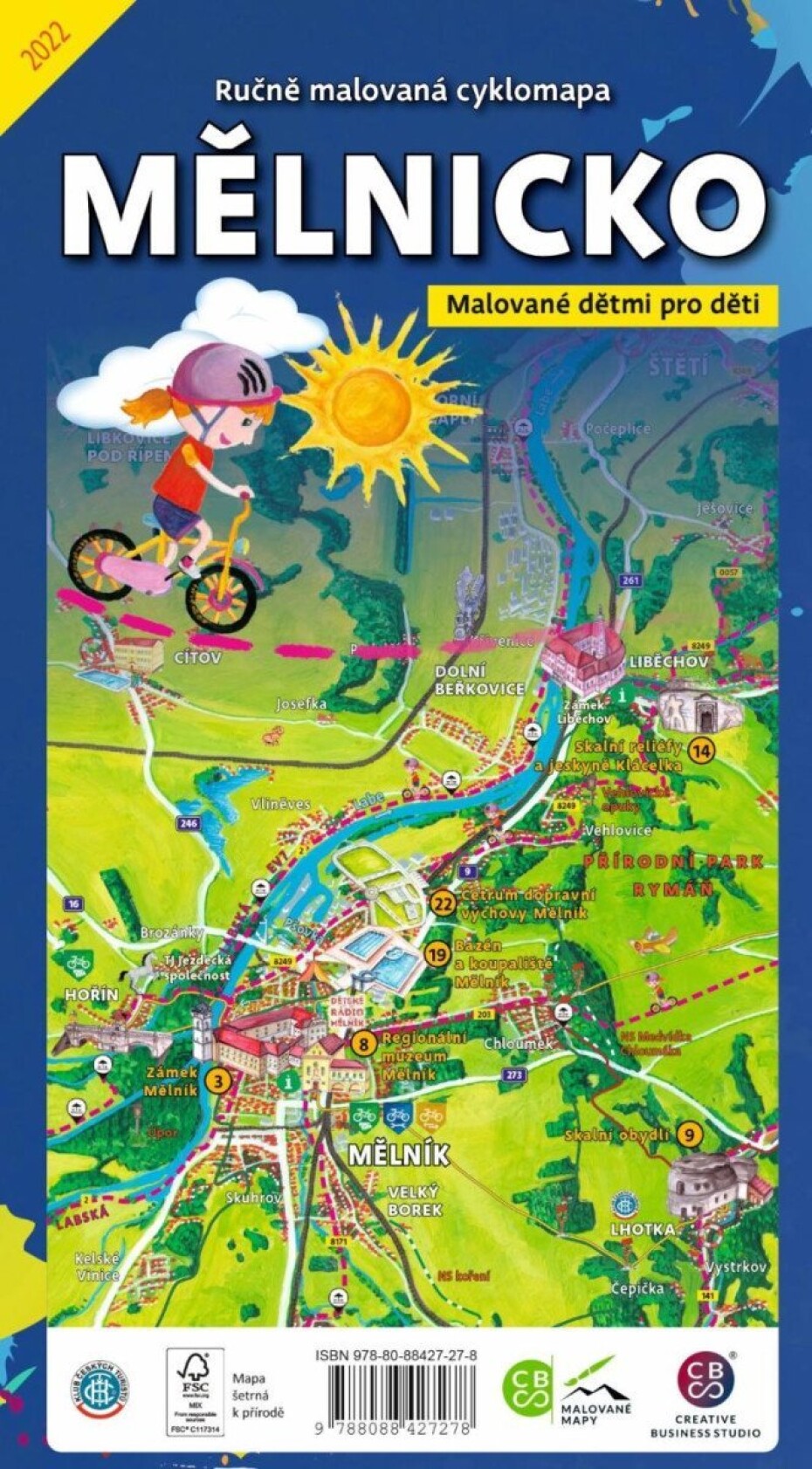 Mělnicko dětem - Ručně malovaná cyklomapa - main (0)