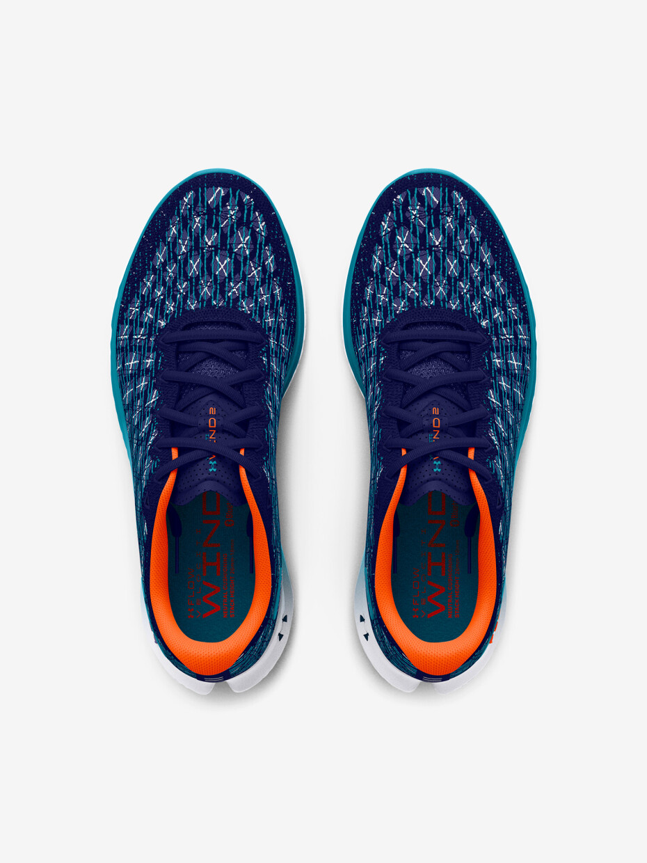 Under Armour Men's UA Flow Velociti Wind 2 Running Shoes Sonar Blue/Citrus Blast/Blue Surf - main (1)