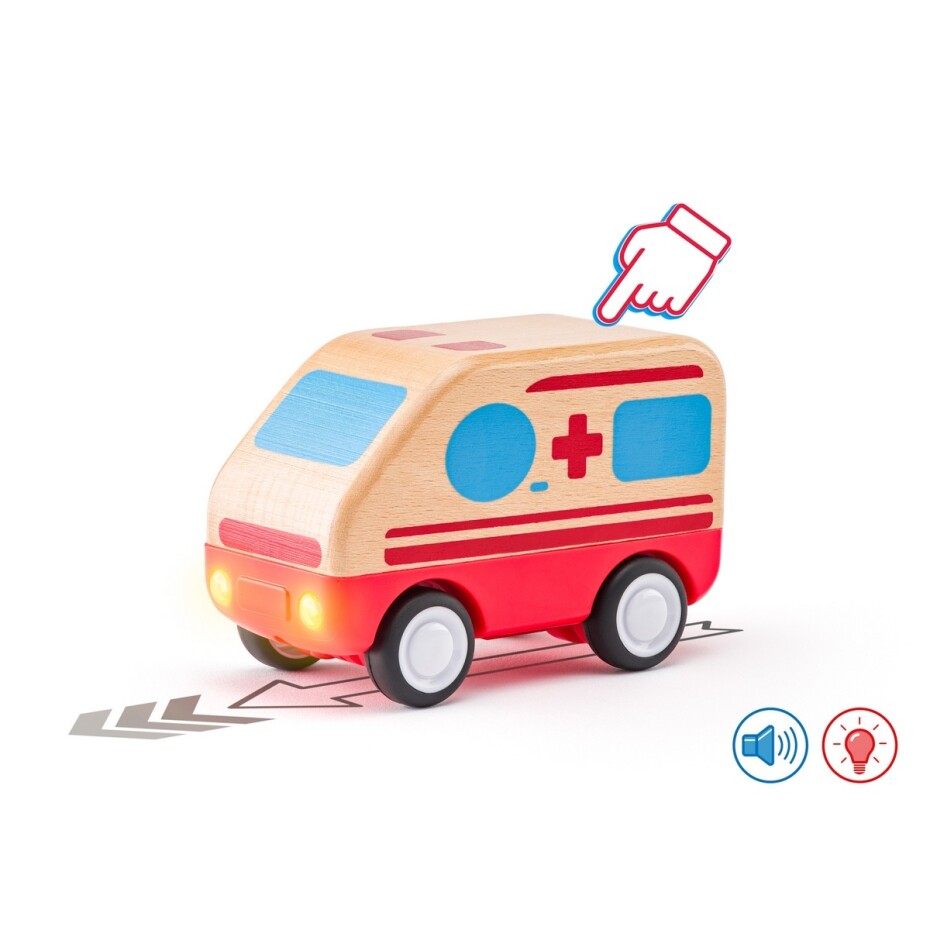Woody Auto sanitka se zvuky a světlem, setrvačník - main (1)