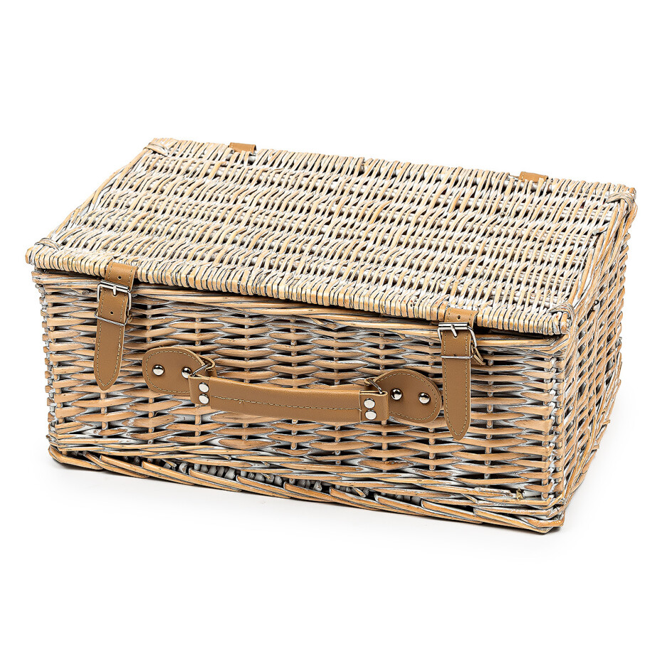 Piknikový koš pro 4 osoby světle hnědá, 46 x 31 x 20 cm - main (1)
