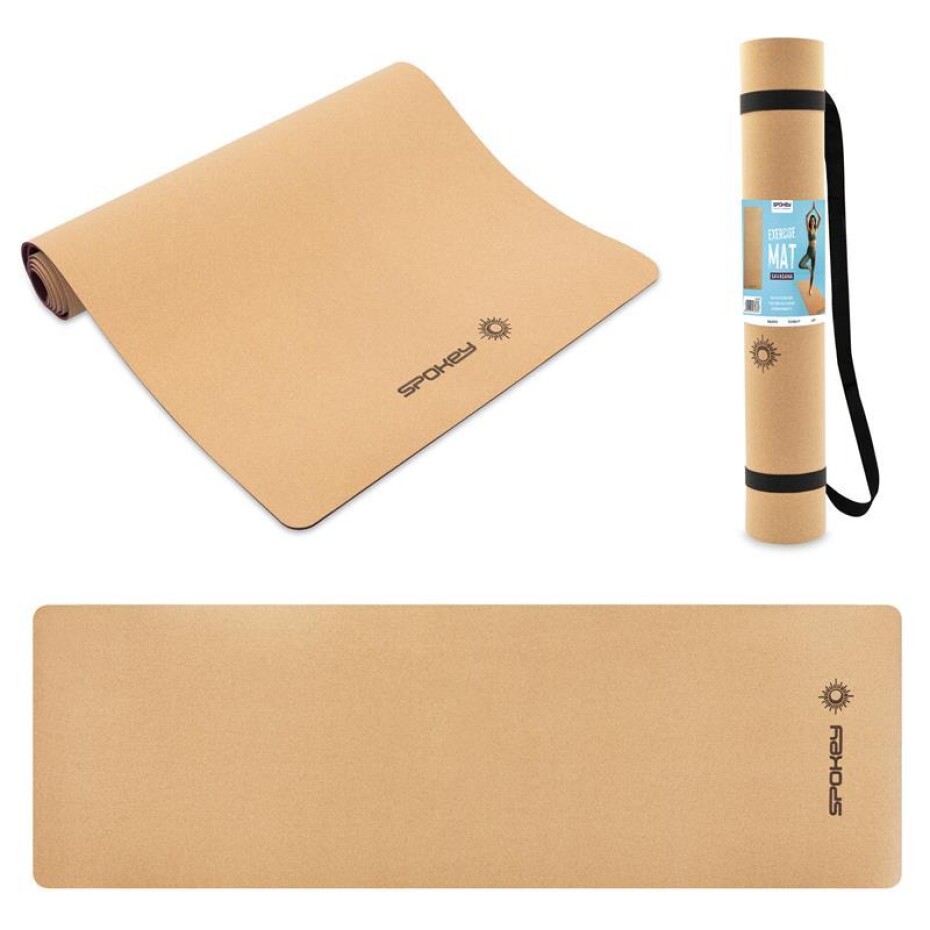 Spokey SAVASANA Korková jóga podložka, 183 x 61 x 0,4 cm, hnědá - main (0)