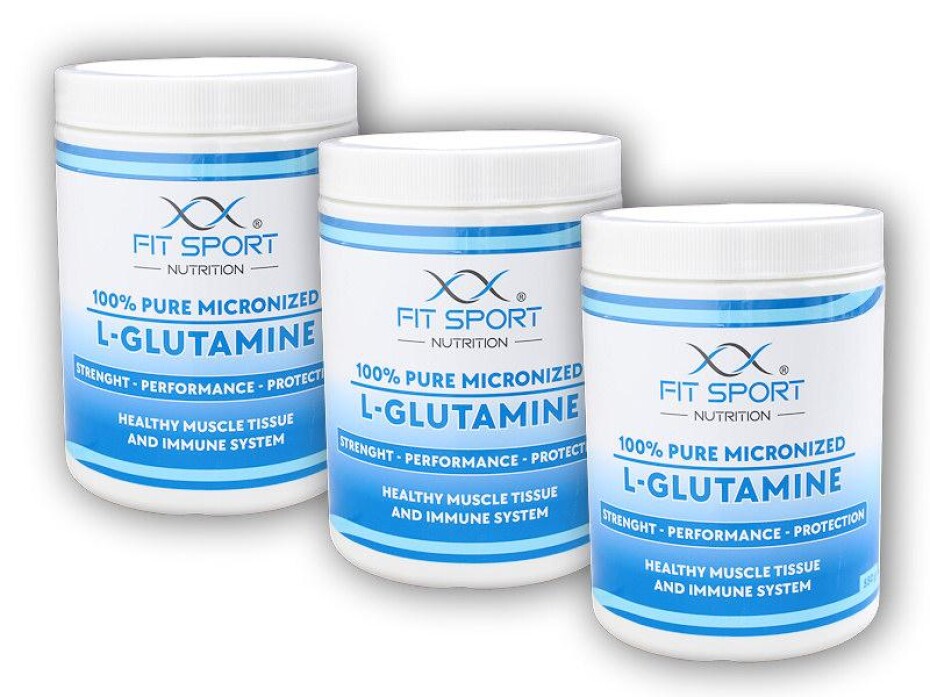 FitSport Nutrition 3x 100% Pure Micronized L-Glutamine 550g - main (0)