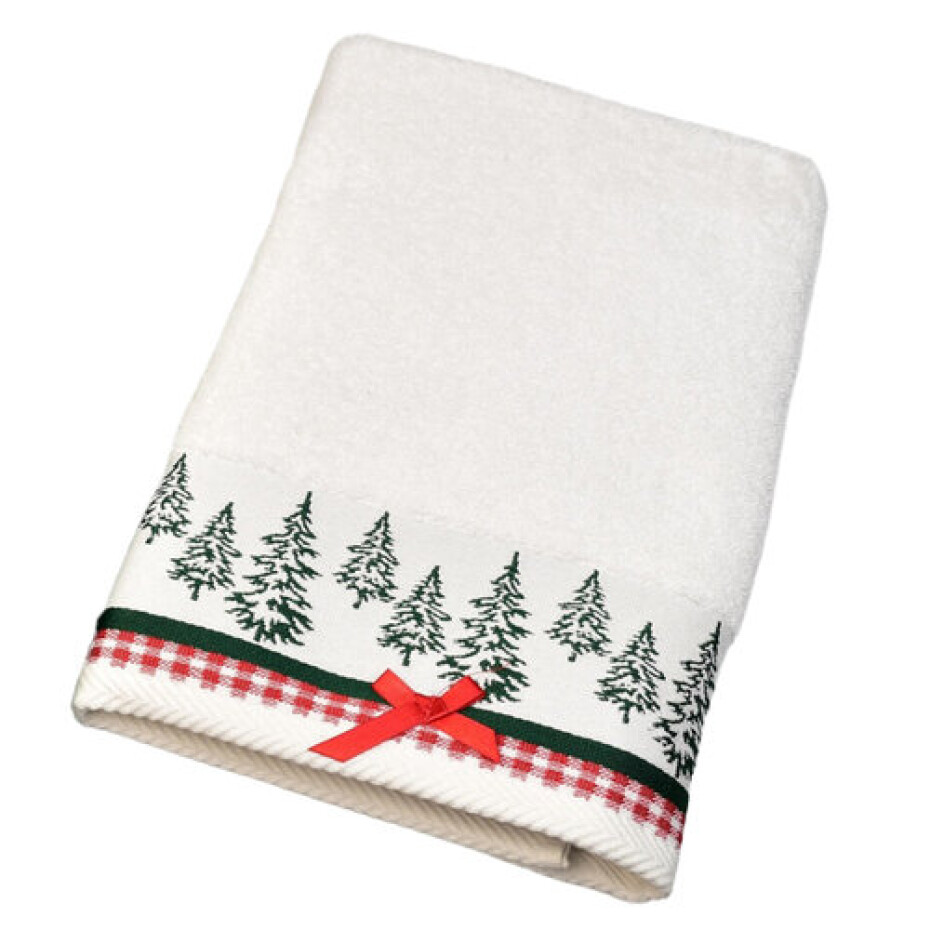 Froté osuška s žakárovou bordurou Christmas bílá, 70 x 130 cm - main (0)