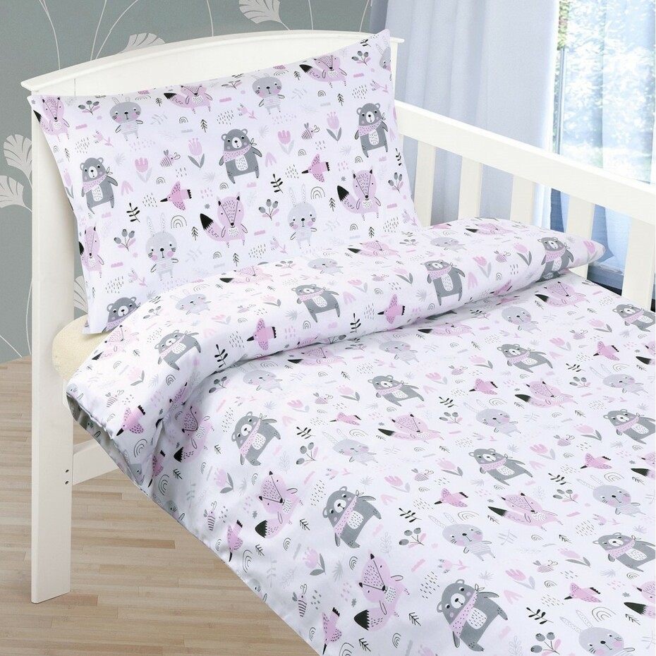 Bellatex Dětské bavlněné povlečení do postýlky Zvířátka, 90 x 135 cm, 45 x 60 cm - main (0)