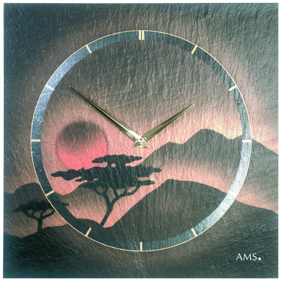 AMS 9515 designové nástěnné břidlicové hodiny, 30 x 30 cm - main (0)