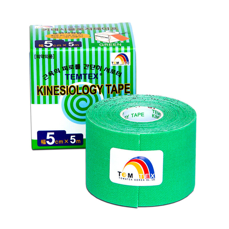 Tejpovací páska TEMTEX  Kinesio Tape Classic 5 cm × 5 m zelená - main (2)