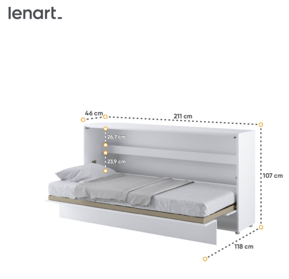 Dig-net nábytek Sklápěcí postel Lenart BED CONCEPT BC-06 | 90 x 200 cm Barva: Šedá - main (23)