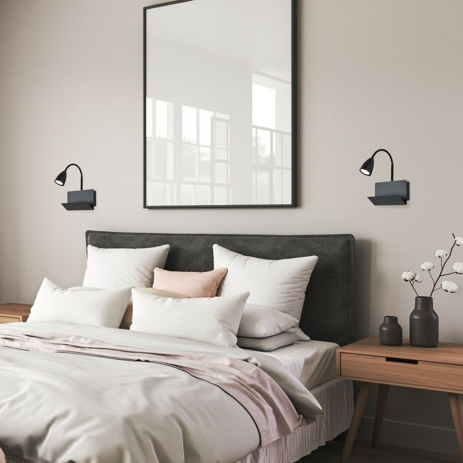 Rabalux 71089 nástěnná lampa s odkládacím prostorem Tacito, černá - main (1)