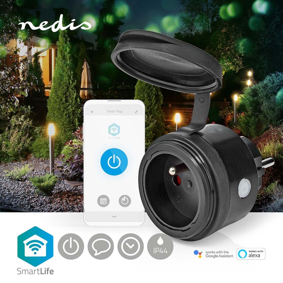 Nedis WIFIPO110EBK SmartLife IP44 chytrá zásuvka - main (1)