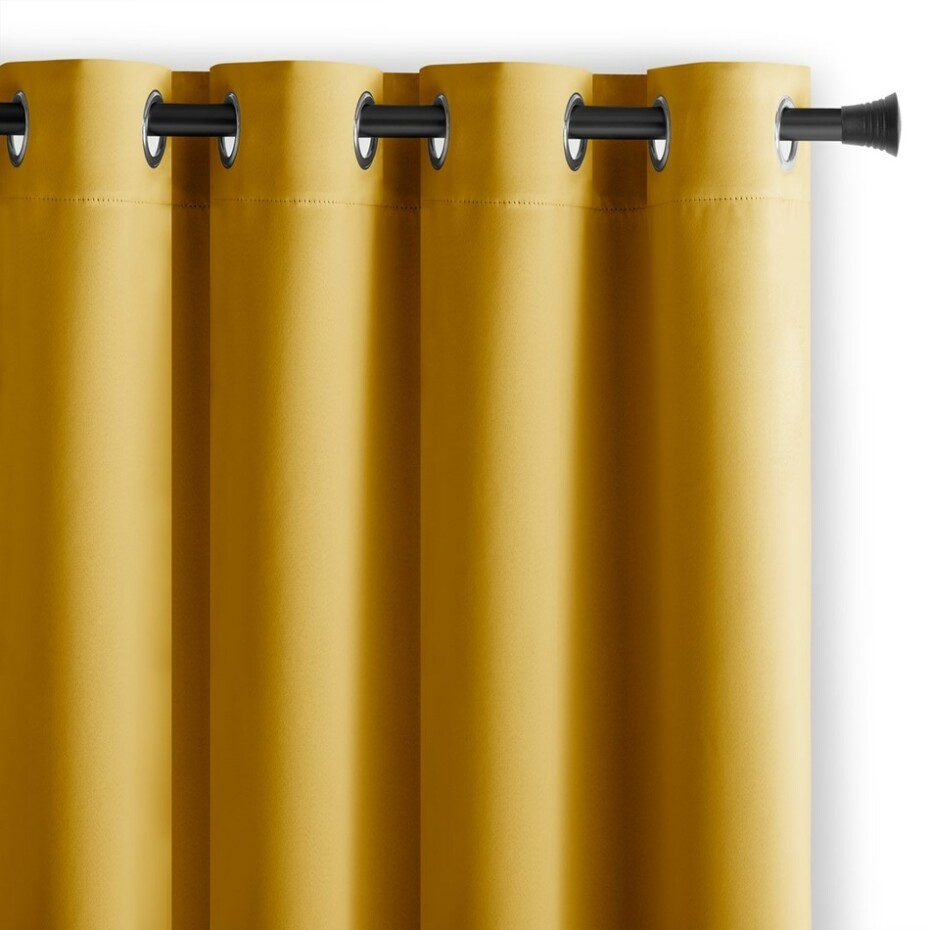 AmeliaHome Závěs Blackout EYELETS hořčicová, 140 x 245 cm - main (1)