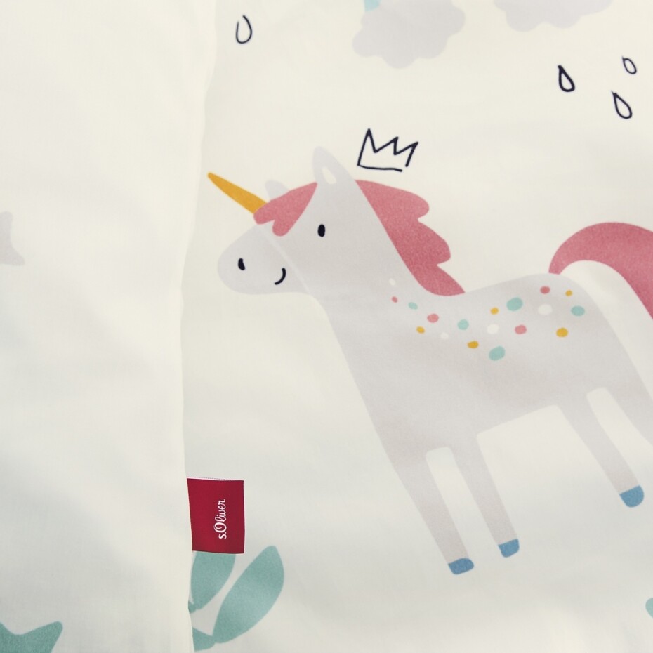 s.Oliver Dětské saténové povlečení do postýlky Unicorn, 100 x 135 cm, 40 x 60 cm - main (2)