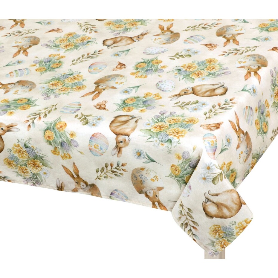 Bellatex Ubrus Velikonoce Zajíček květ béžová, 120 x 140 cm - main (0)