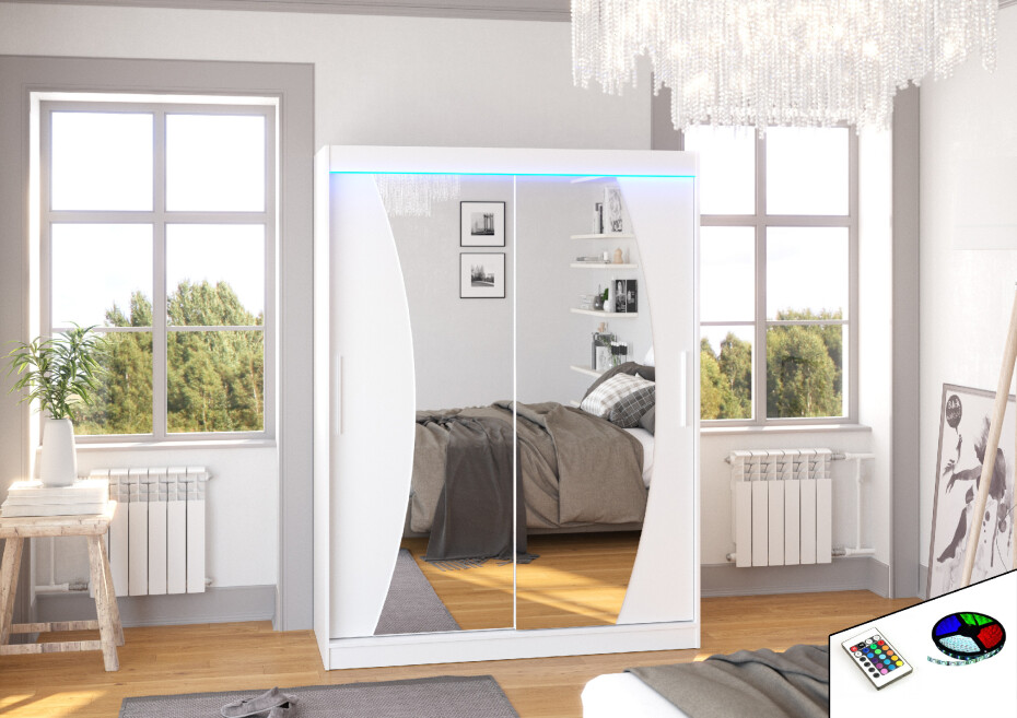 ArtAdrk Šatní skříň MODESTO | 150 cm Barva: Čokoládová - main (10)