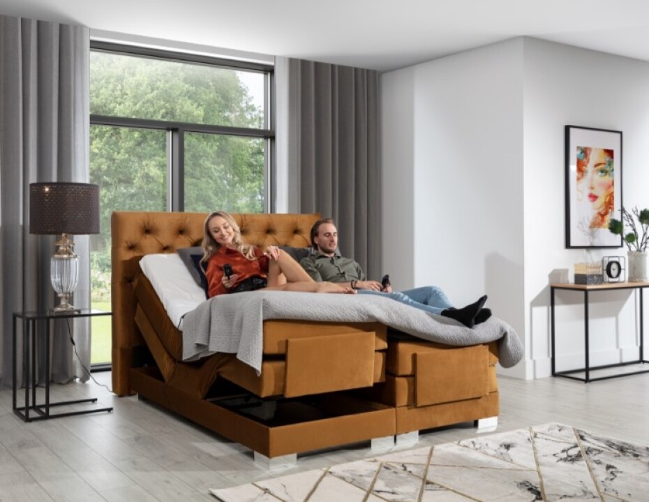Artelta Manželská polohovatelná postel CLOVER Boxspring | 160 x 200 cm barevné provedení: Monolith 09 - main (6)