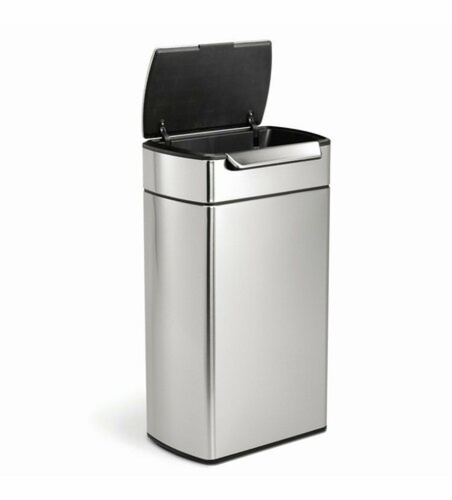 Dotykový odpadkový koš Simplehuman – 40 l, hranatý, matná nerez ocel, FPP - main (2)