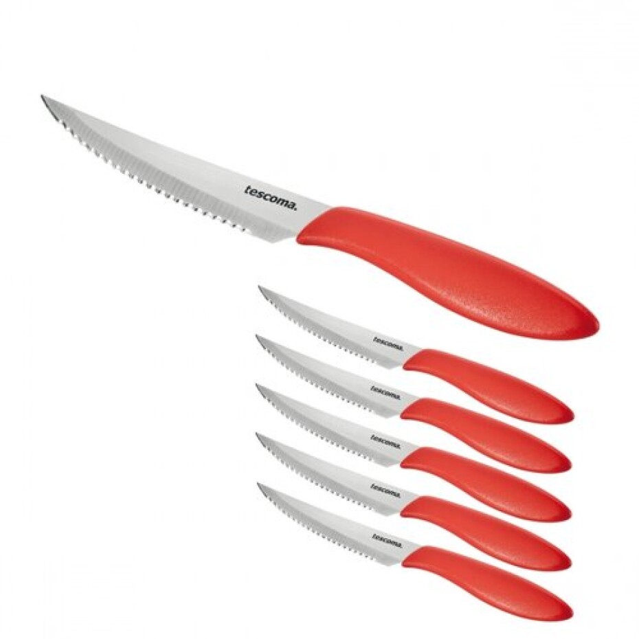 Tescoma Nůž steakový Presto 12 cm, 6 ks, červená - main (0)