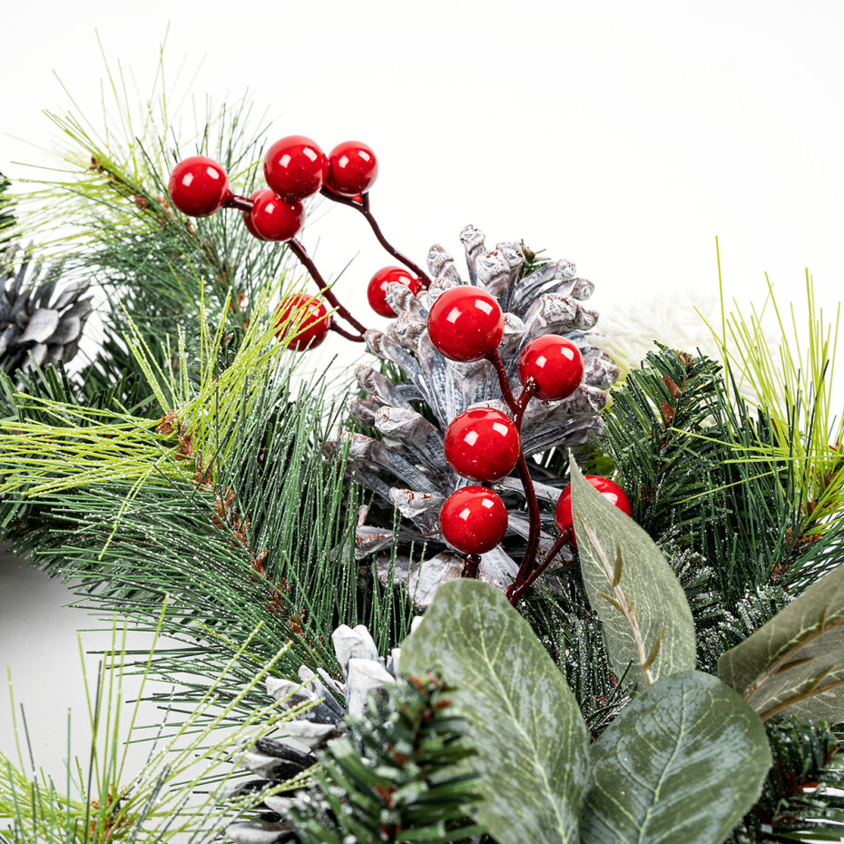 Vánoční věnec Berry and pinecone červená, 50 x 13 cm - main (1)