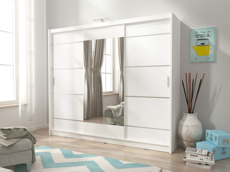 ArtPS Šatní skříň WILLOW 250 ALU | bílá Barva: Bílá - main (1)