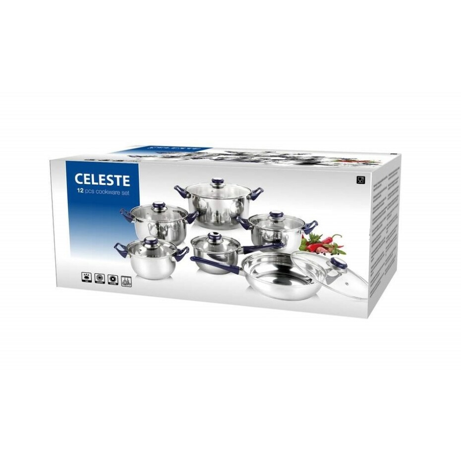 Sada nerezového nádobí CELESTE, 12 ks, barva čirá, 48726512 - main (1)