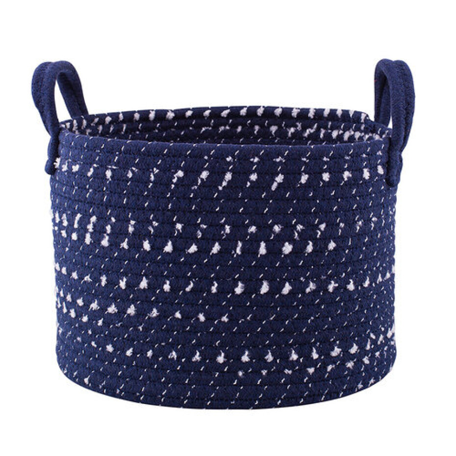 Altom Bavlněný kulatý košík Dark blue, 28 x 20 cm, pr. 28 cm - main (1)