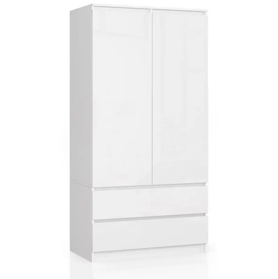 ArtAko Skříň CLIPS S90 2D 2SZ Barva: bílá/ bílý lesk - main (0)