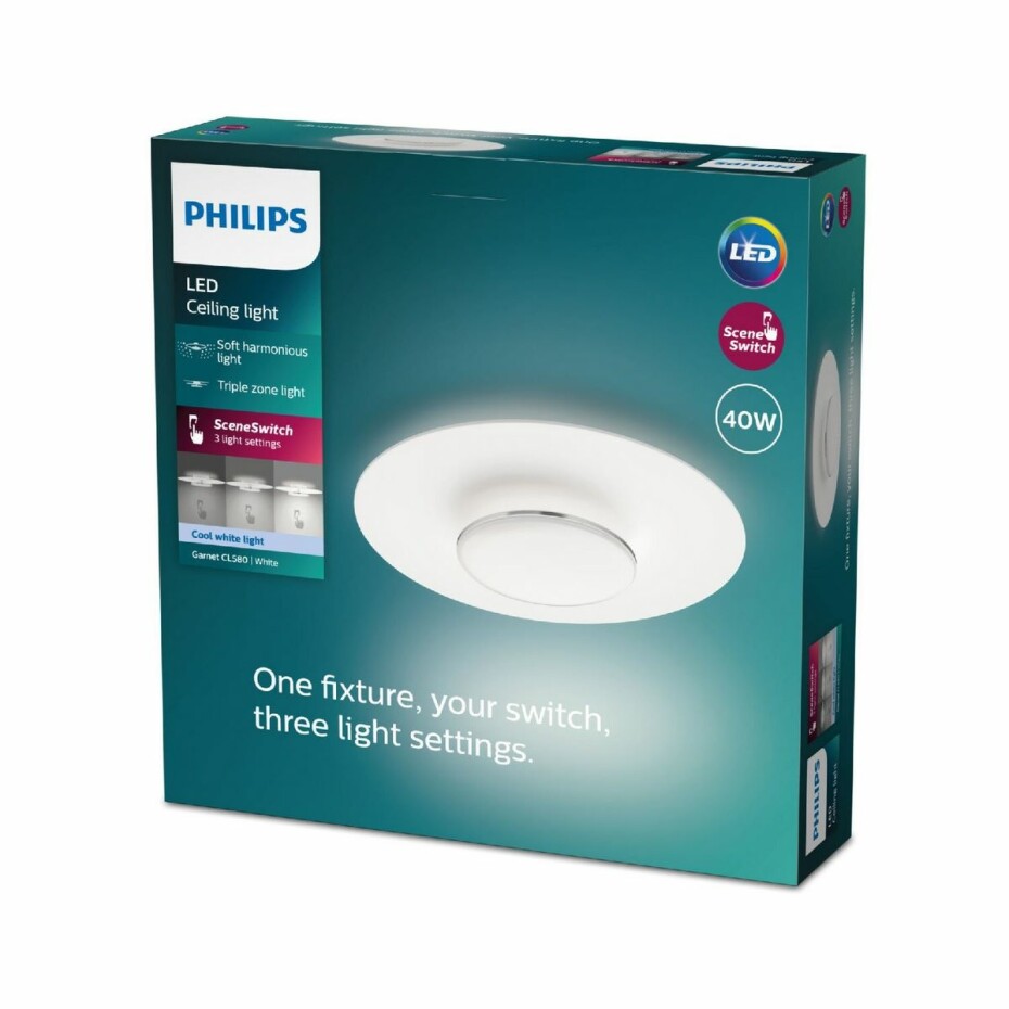 Philips 8720169195295 stropní LED svítidlo Garnet, bílá, 1x 40 W 4400lm 4000K IP20 - main (4)