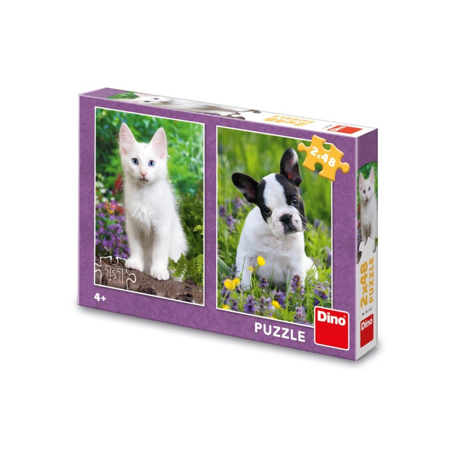 Puzzle Buldoček a kkotě 2 x 48 dílků - Dino - main (0)