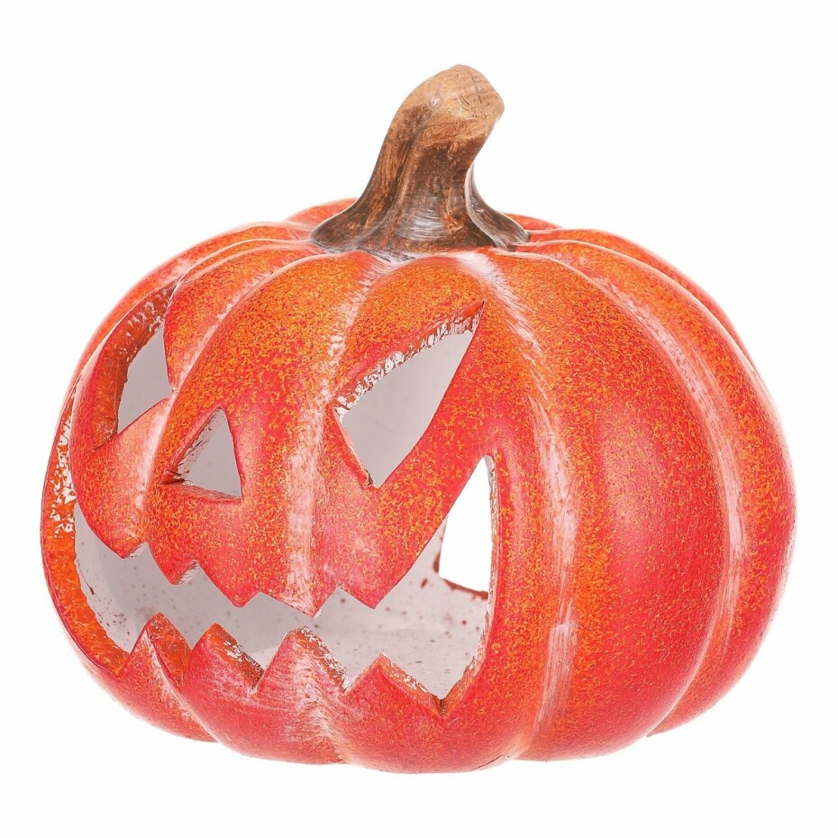 Svícen Dýně s obličejem velká oranžová, keramika, pr. 14 cm - main (1)
