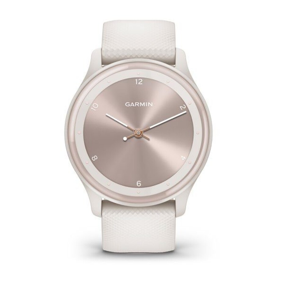 Garmin vívomove Sport Peach Gold/White Silicone Band - 010-02566-01 - main (1)