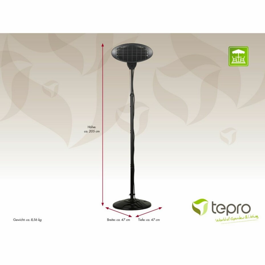 Tepro 2140 Venkovní topidlo stojanové, 2000 W - main (1)