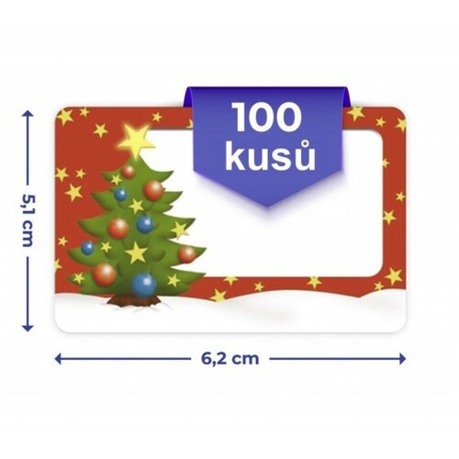 Vánoční samolepící štítky v zásobníku, 100 ks - main (3)