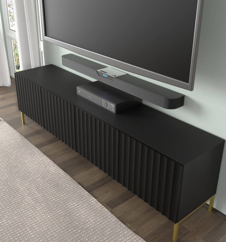 ARTBm Tv stolek WAVE 200 | 4D Provedení: Černý mat / zlaté nohy - main (9)
