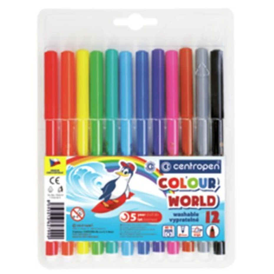 Centropen Fixy COLOUR WORLD 7550 trojboké, sada 12 barev - main (0)