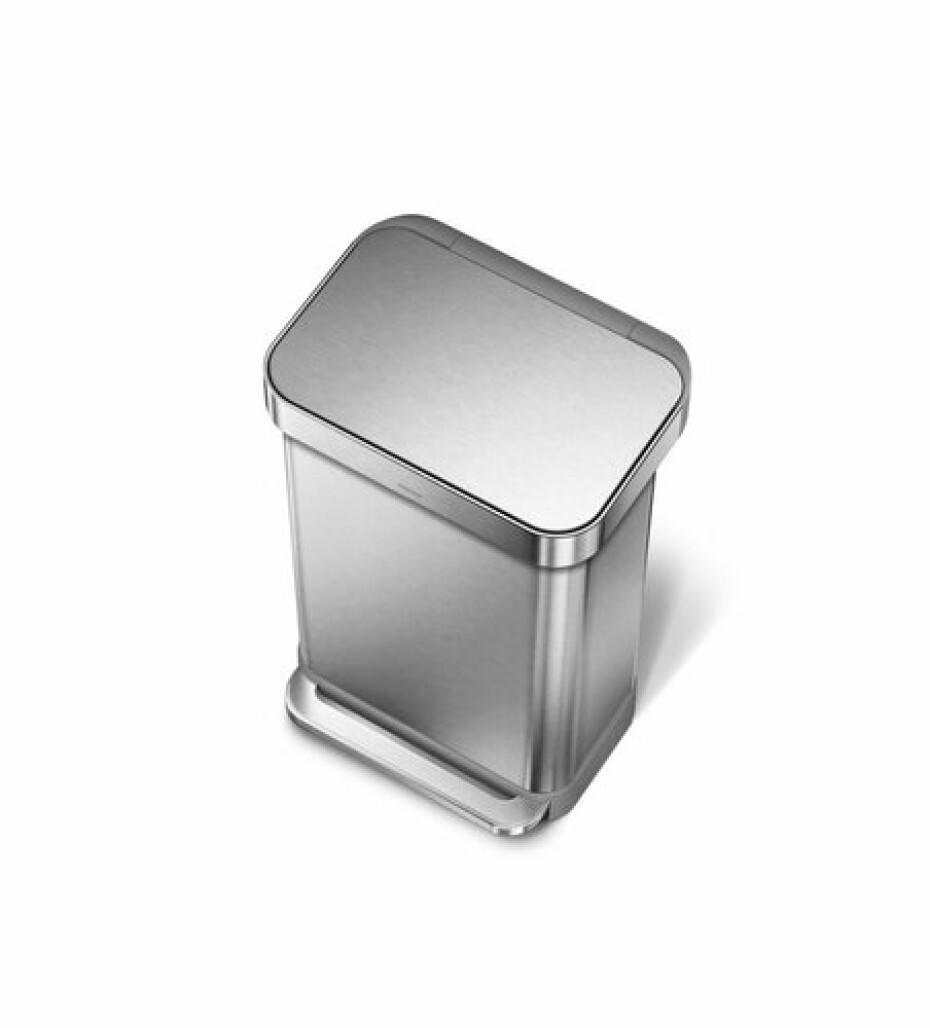 Pedálový odpadkový koš Simplehuman – 45 l, matná ocel, FPP, kapsa na sáčky - main (1)