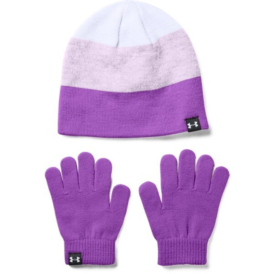 Under Armour Girls Beanie Glove Combo Fialová / Bílá - main (0)