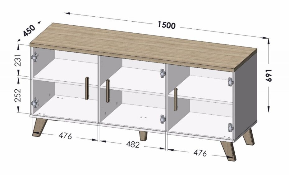 Artcam TV stolek LOTTA 3D | 150cm - main (1)