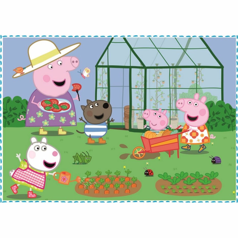 Trefl Puzzle Prasátko Peppa: Vzpomínky na prázdniny 4v1 12, 15, 20, 24 dílků - main (1)
