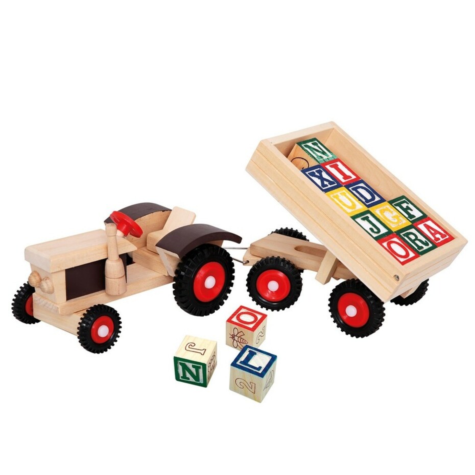 Bino Traktor s gumovými koly a  vlečkou - main (1)