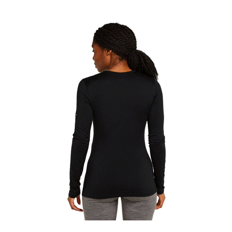Dámské tričko Icebreaker Merino 200 Oasis LS Crewe Mountain Pulse Black L - main (2)