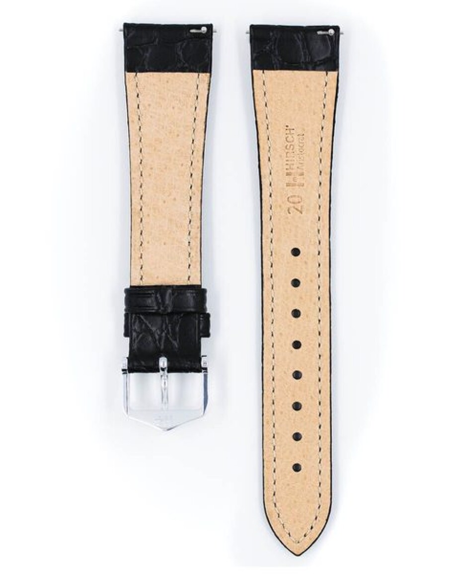 Řemínek Hirsch Aristocrat - černý - 16 mm - M – Střední délka - 14 mm - Zlatá - main (3)