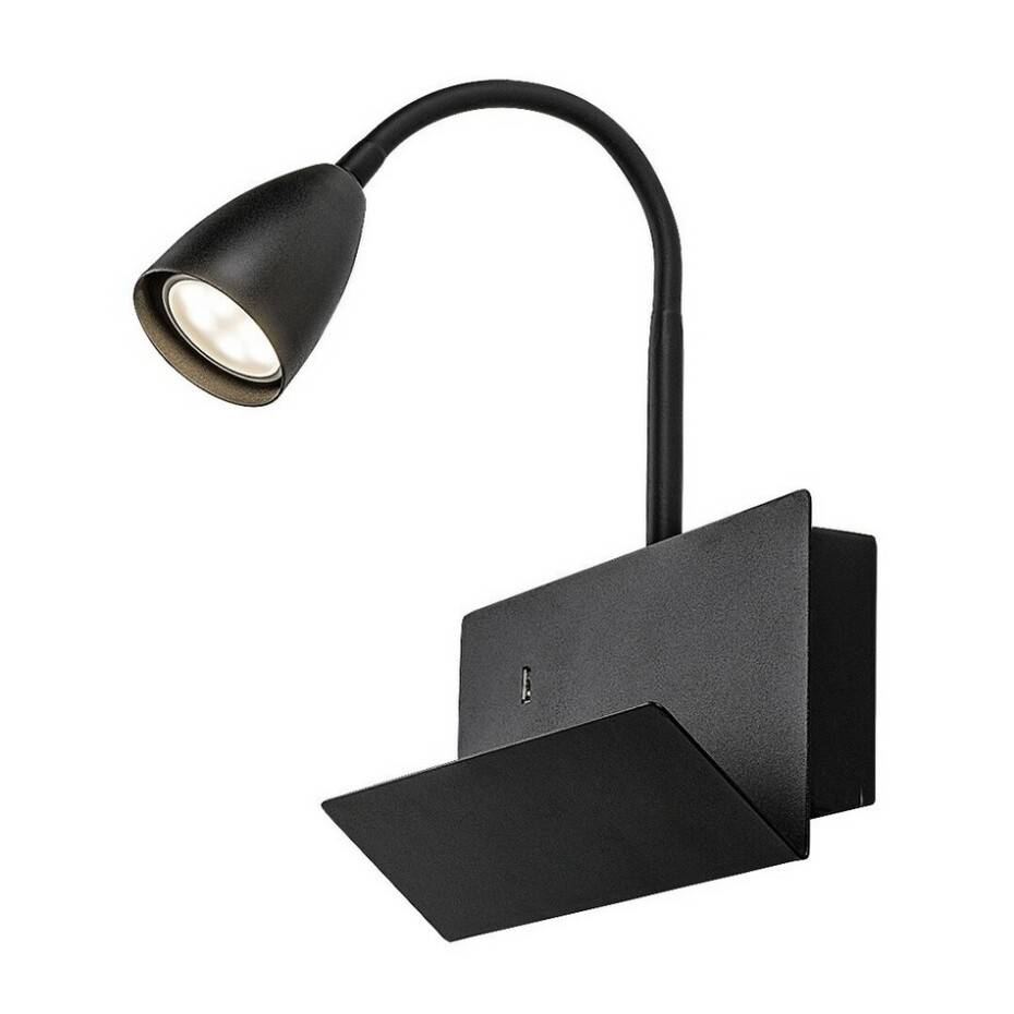 Rabalux 71089 nástěnná lampa s odkládacím prostorem Tacito, černá - main (2)