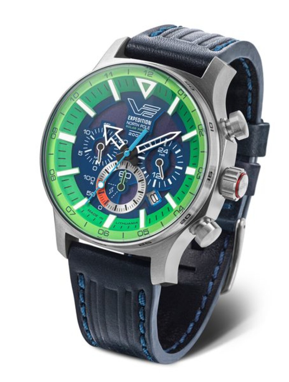 Vostok Europe Expedition North Pole Solar Power Chronograph VR42-595A733 - Zelený silikonový řemínek - main (3)