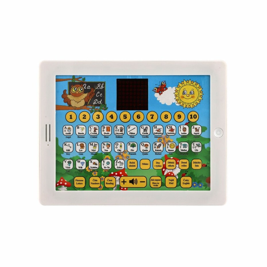Naučný tablet moudré sovy dvojjazyčný CZ+AJ, plast, 24x19x2 cm, na baterie se zvukem - main (3)